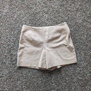 Boston Proper‎ Pleated High Waist Tan Side Zip Shorts Size 8